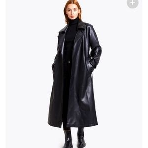 NWT $295 Dept Anonvm Faux Leather trench coat LG